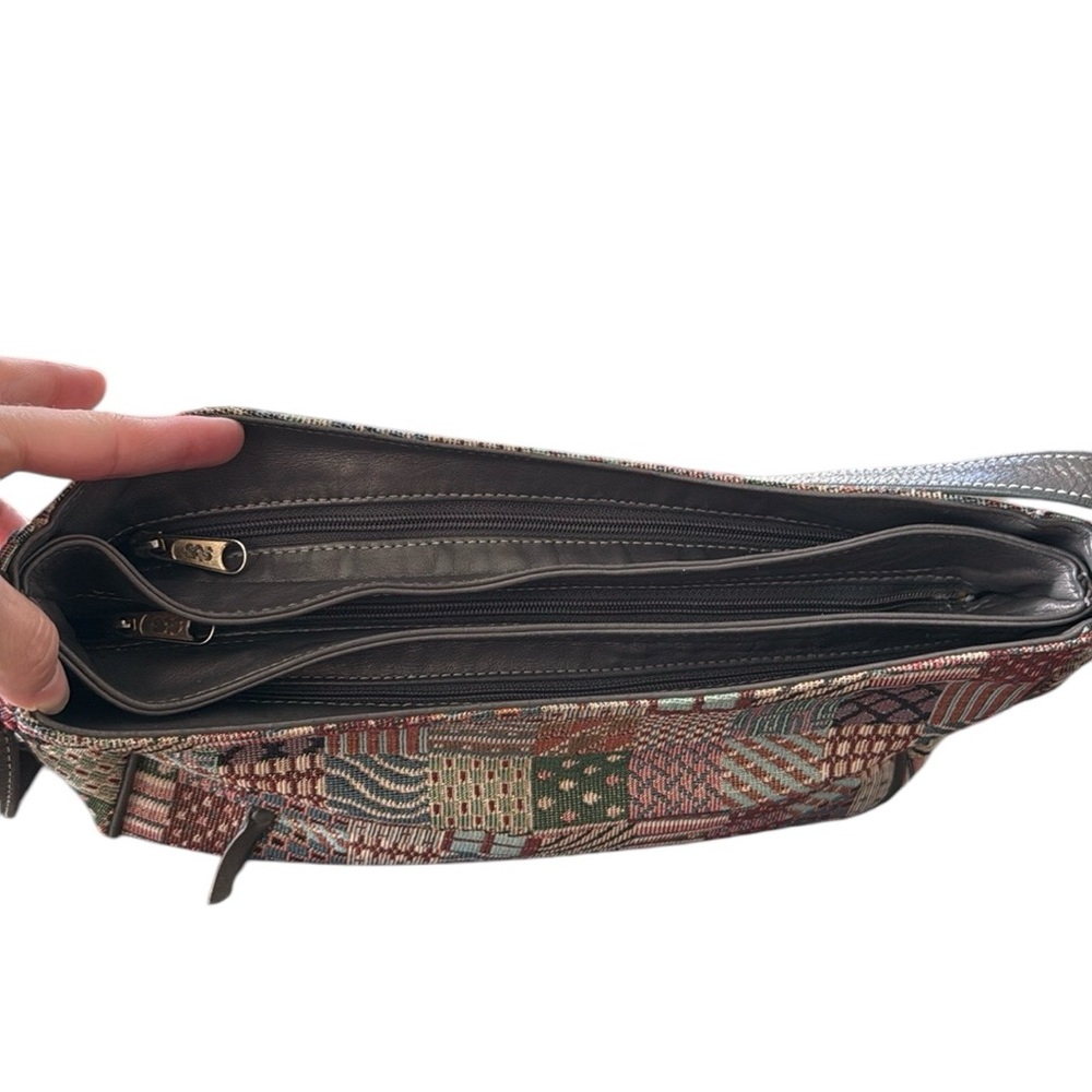 Sas Multi-Color Patchwork Zipper T Purse In Metal… - image 8